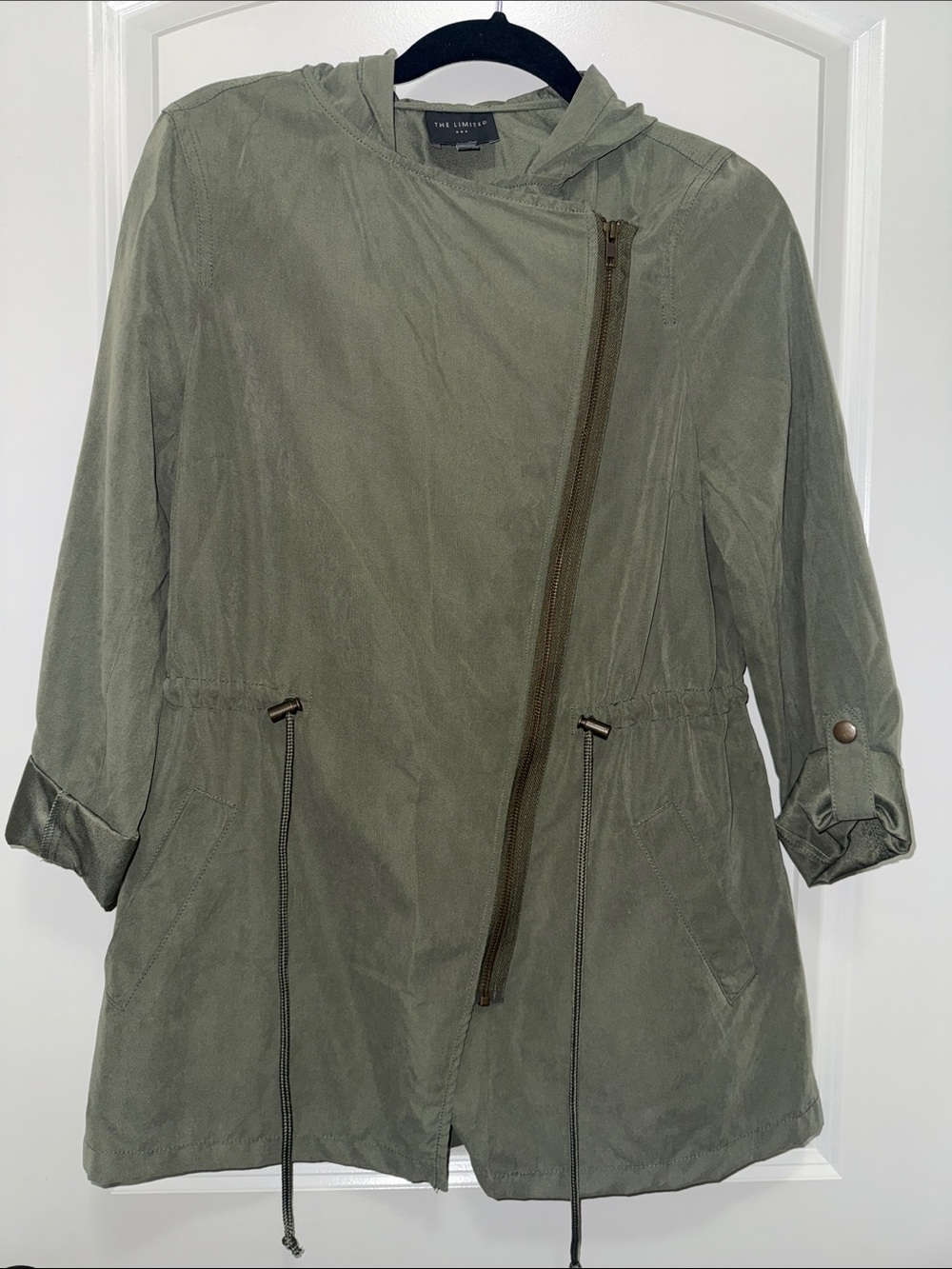 The Limited Olive Utility Hooded Anorak Jacket